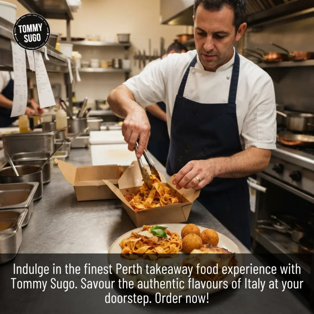 Perth Takeaway meals packed with pasta and arancini for convenient dining