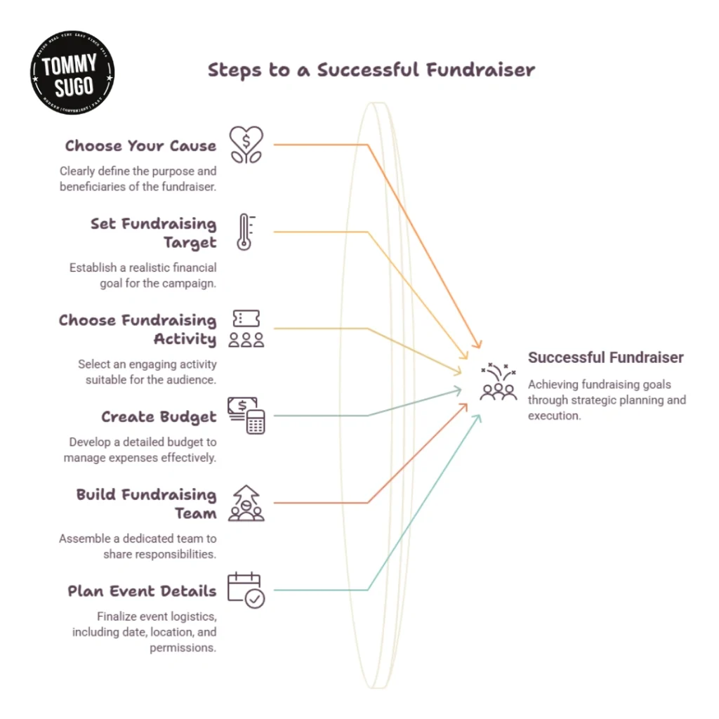 Infographic outlines six steps to a successful fundraiser