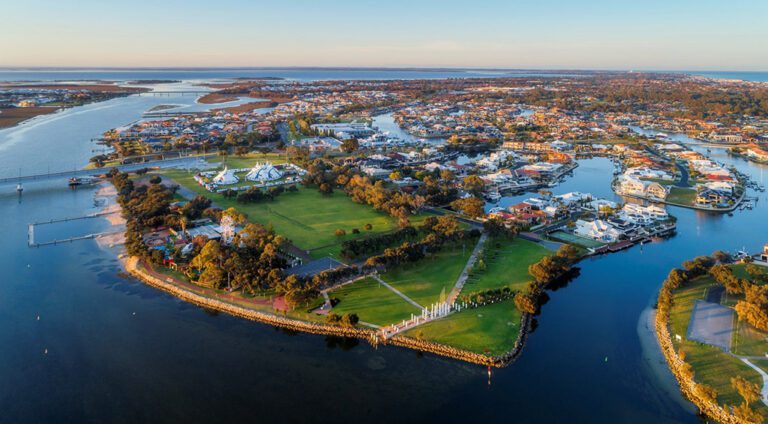 aerial mandurah waterfront