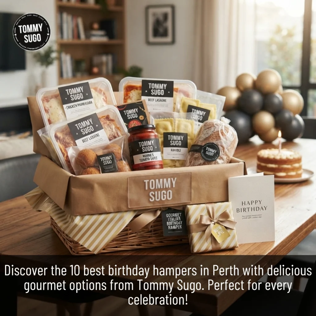 Birthday Hampers with delicious gourmet Italian food beautifully packed for gifting