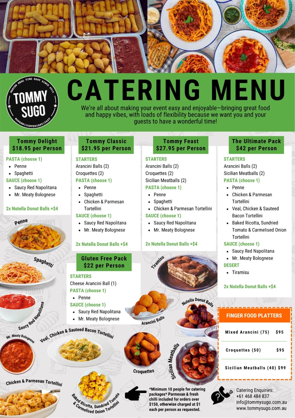 Catering menu May 2026