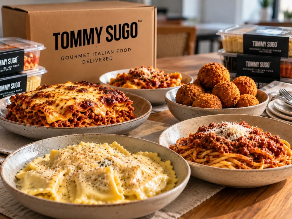 Gourmet Italian Food Delivery in Malaga featuring lasagne and crispy arancini